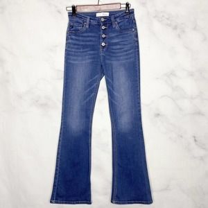 Kancan High Rise Button Fly Bootcut Jeans Stretch Size 5/26 Petite